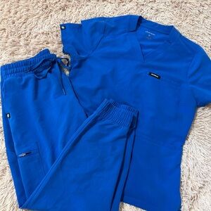 Jaanuu Royal Blue Women's Scrub Set